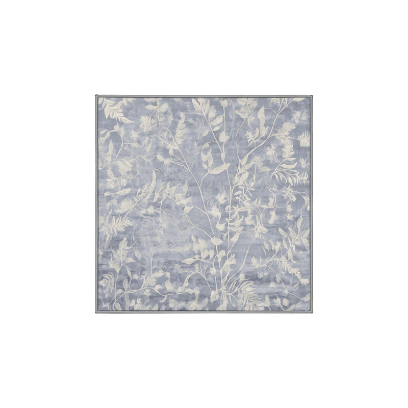 Tapis gris lavable à la machine, Carré 5 pi