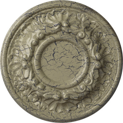 Endurathane Odessa Ceiling Medallion, 7 1/2"OD x 1 1/8"P (Fits Canopies up to 2 1/2"), Hand-Painted Castle Stone Crackle Finish