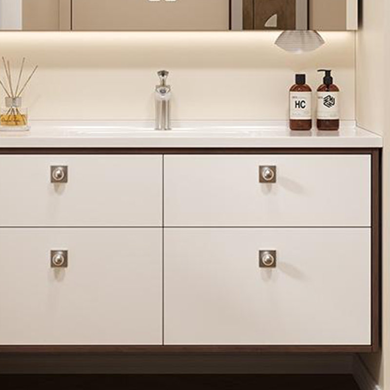 Simple medieval style bathroom cabinet, White