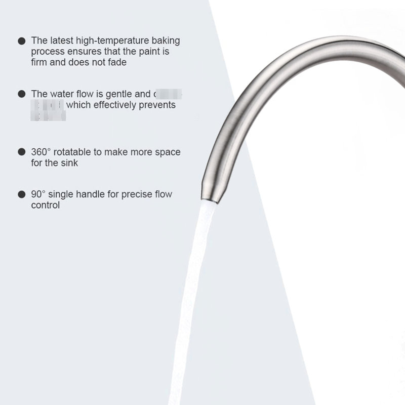 Kitchen Water Faucet - Metal, No Leakage, 360 Swivel, Filter Splash, Rust, Elegant Design, Nickel