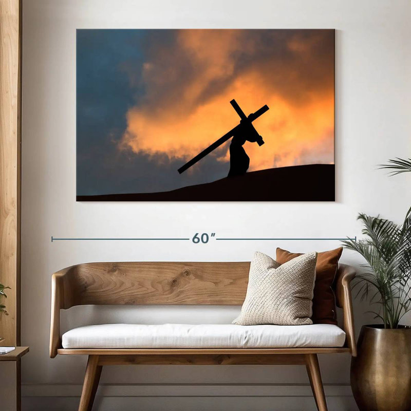 Adella Cross Carried By Christ, 34" H x 51" W