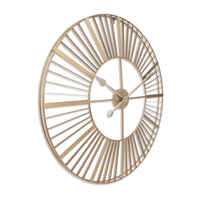 Acctim Wall Clock Galvanised Metal Outdoor & Indoor Use Weather, 80cm H x 80cm W x 5cm D, Gold
