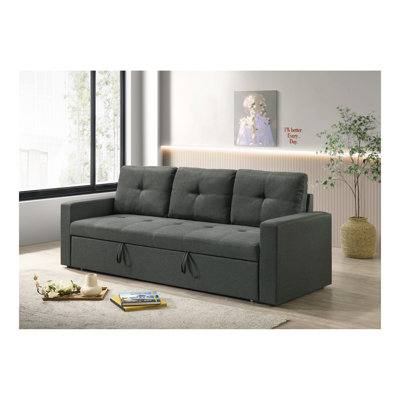 Bahamas 70" Linen Sofa with 2 Throw Pillows