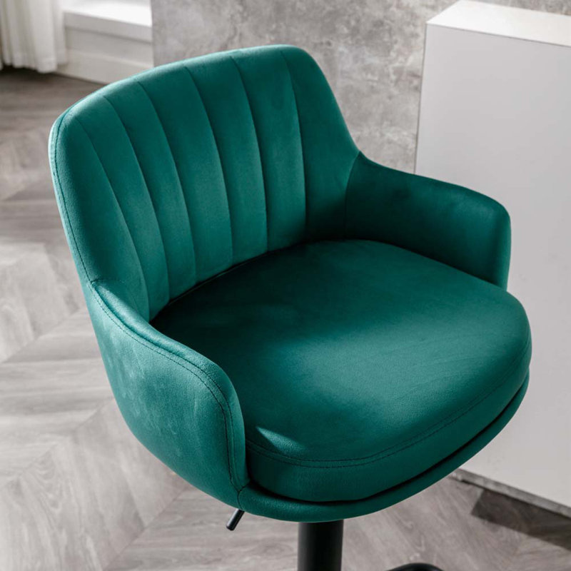 Isom Swivel Adjustable Height Bar Stools Set of 2, Green