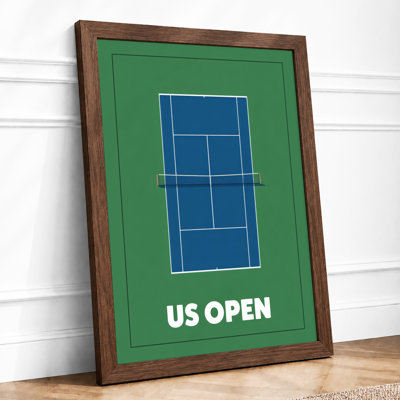 US Open Court Geometric - Framed Print