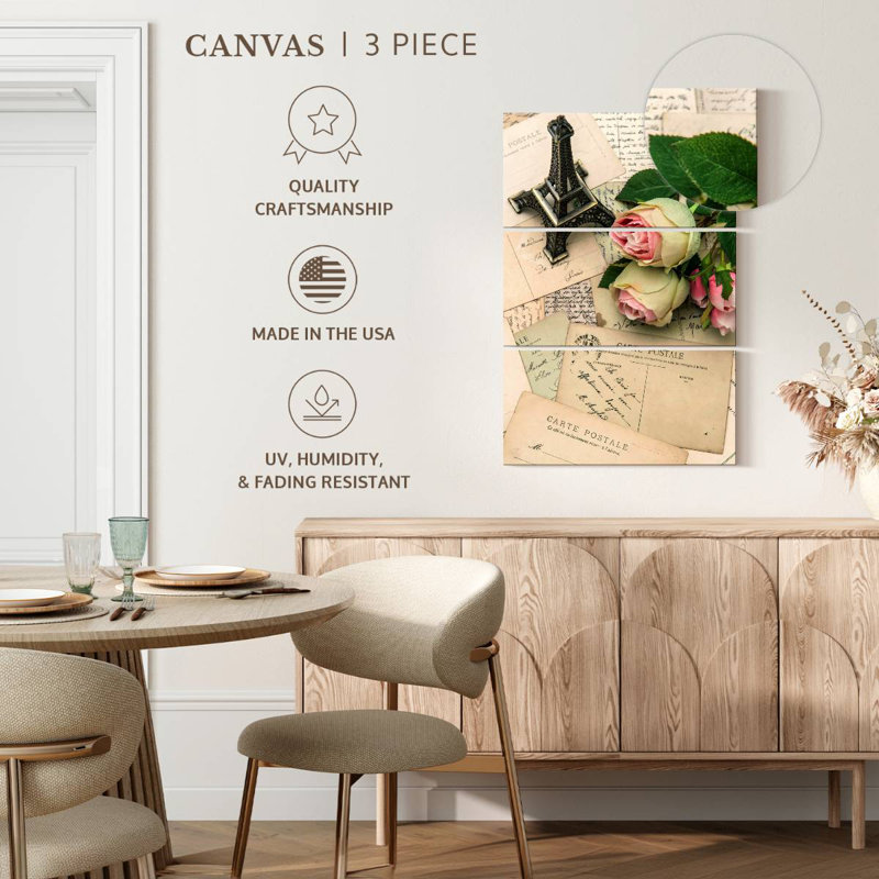 Hardie roses sur des cartes postales françaises, H 50 po x l 32 po