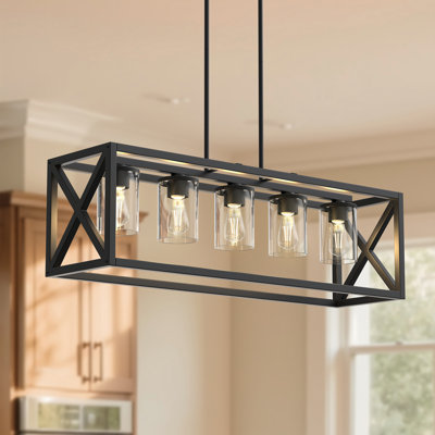 5 - Light Square/Rectangle Kitchen Island Pendant Light