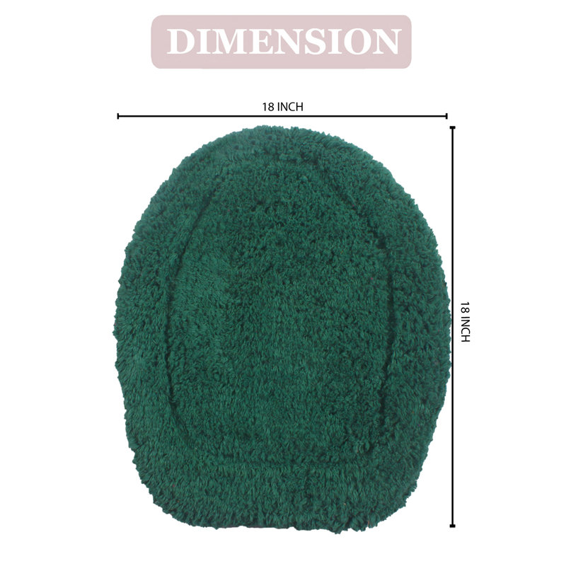 Couvercle de toilette 100% coton, doux et lavable à la machine 18 po x 18 po, Vert bouteille
