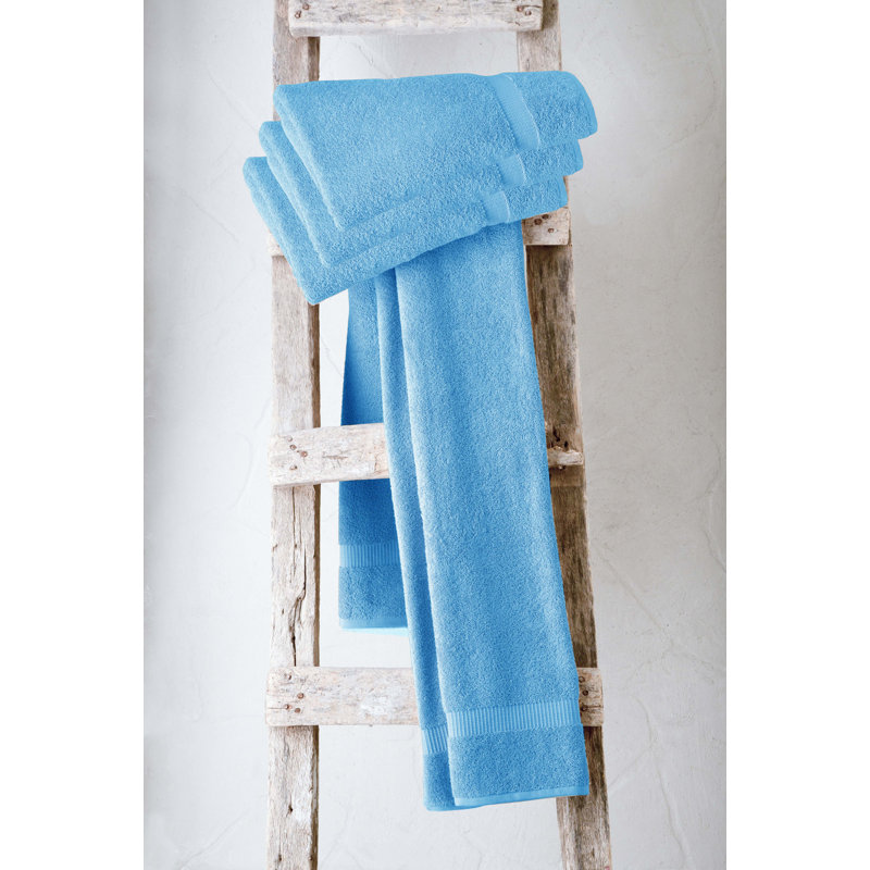 Ensemble de 4 serviettes de bain en coton turc Cambridge , Aigue-marine