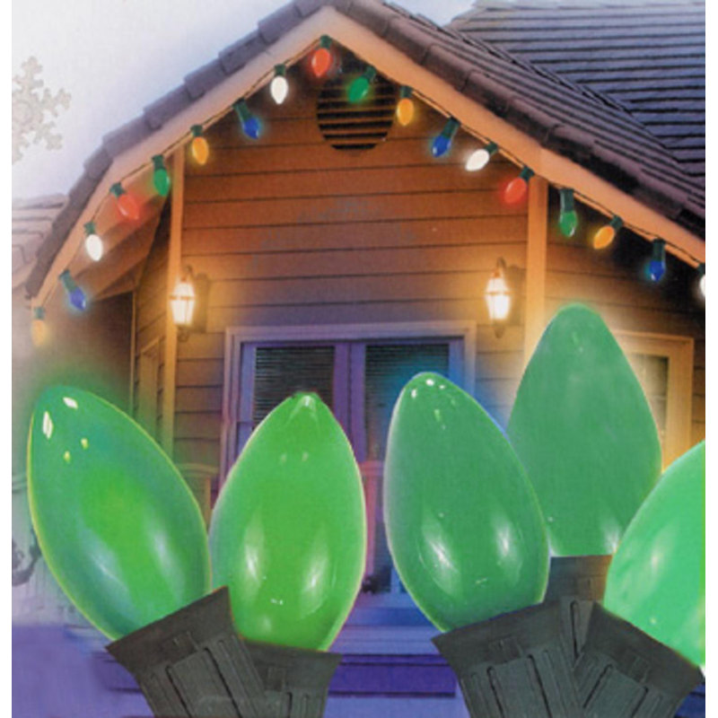 Ensemble de 25 lumières C7 de Noël, Vert