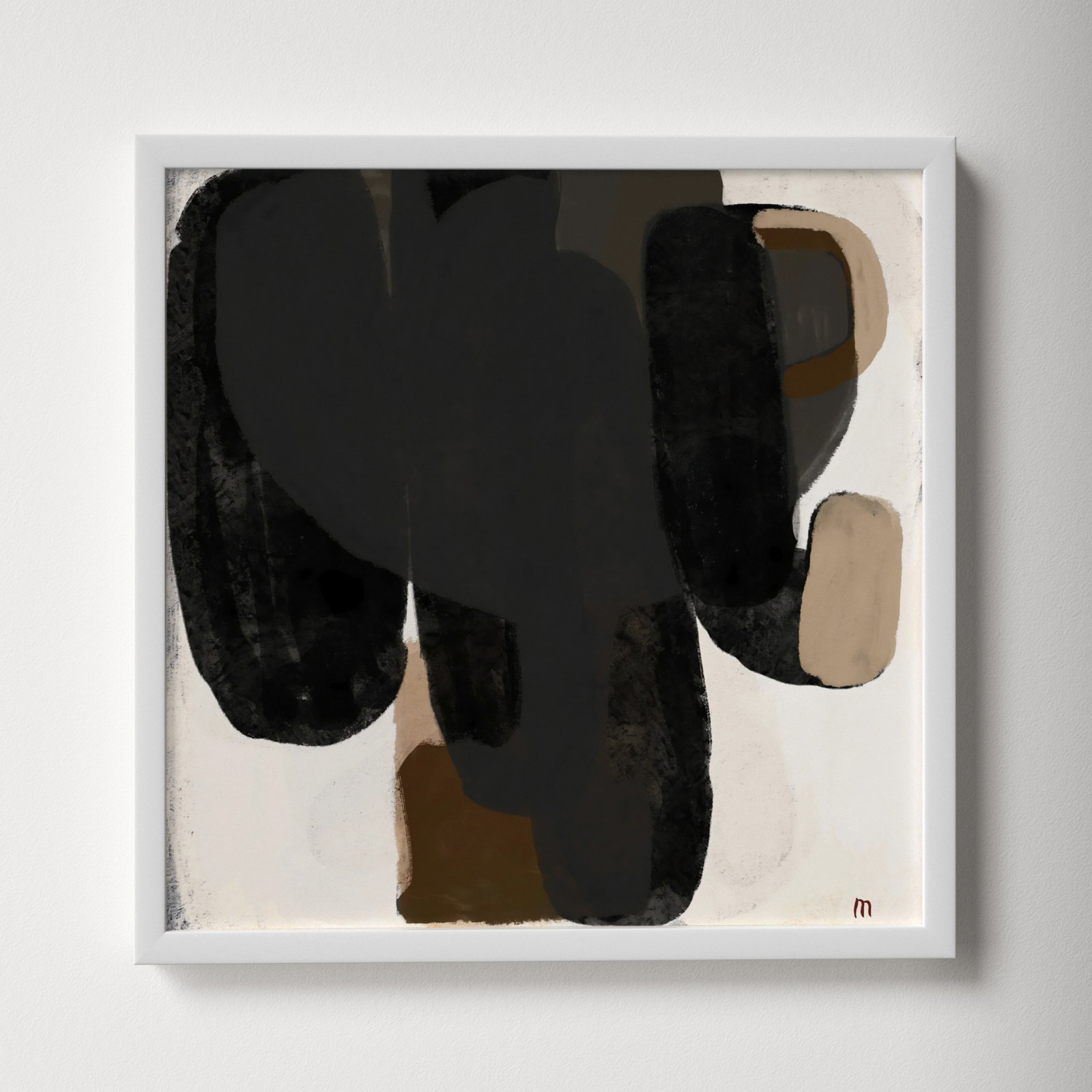 Abstract No. 2 Print, White, 16" H x 16" W x 1.25" D