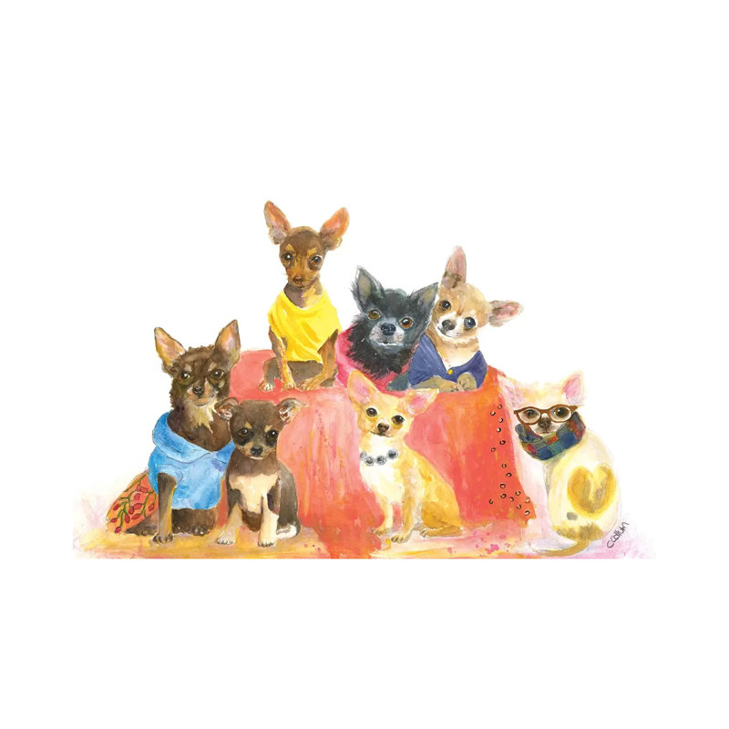 Les chihuahuas ont mon cœur, H 40 po x l 60 po x 1,5 po