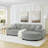 L-Shaped Sectional Sofa With Pillows And Ottoman-1208909367