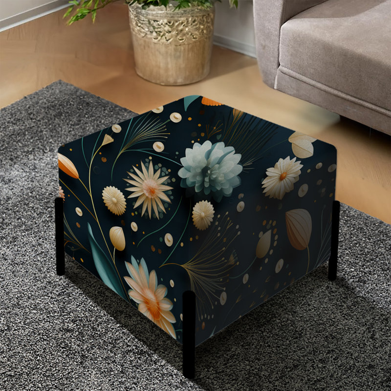 Black Fish Coastal Eclectic - Repose-pieds éclectique carré
