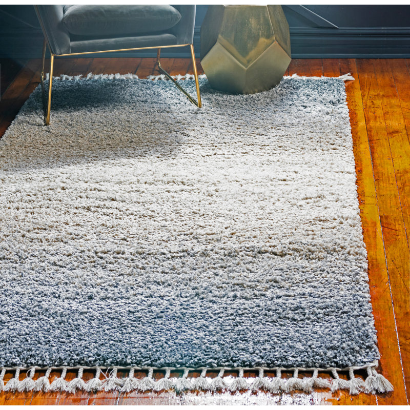 Tapis gris à rayures Mitzy, Rectangle 4 pi 1 po x 6 pi 1 po