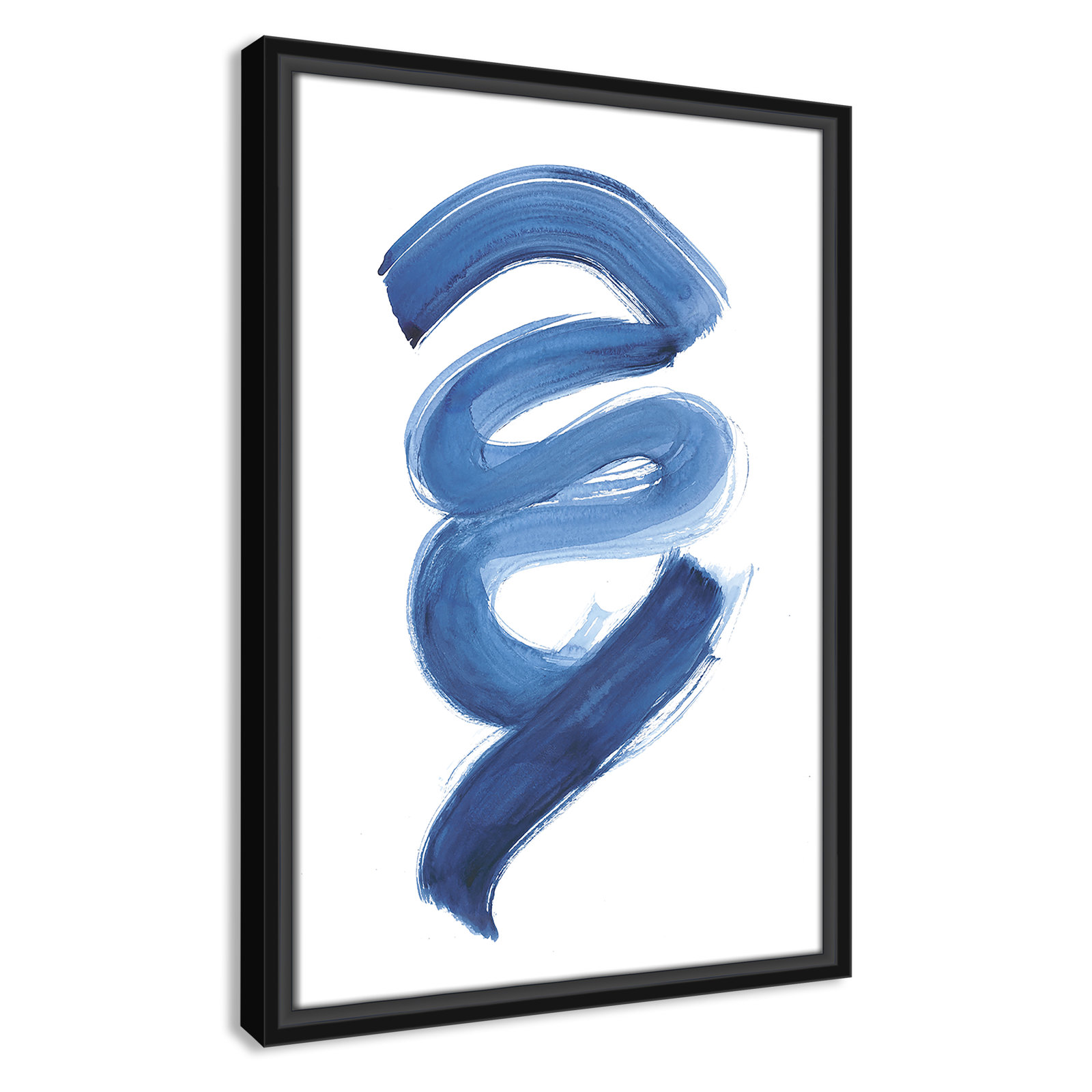 Coppola "Slinky Indigo I" Painting by Filippo Ioco, 19.5" H x 13.5" W x 2" D, Black Framed Canvas
