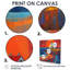 Reproduction d'art mural orange, phare côtier bleu, coucher de soleil I-719134935-719134938