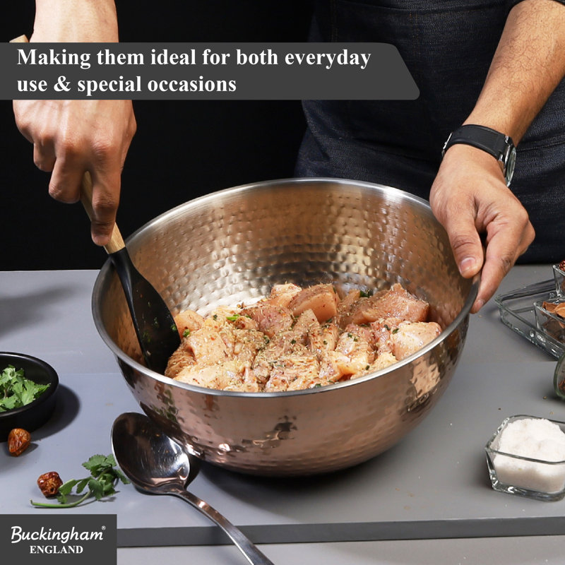 Buckingham Stainless Steel Mixing Bowl Hammered & Copper Finish  , 30cm