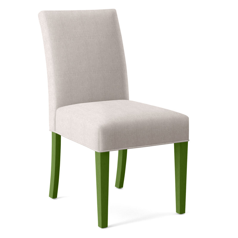Manhattan Upholstered Dining Chair, White Sugar Performance; 0863-91, Greystone Finish