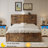 3-Piece Farmhouse Bedroom Set with LED and Charging Station