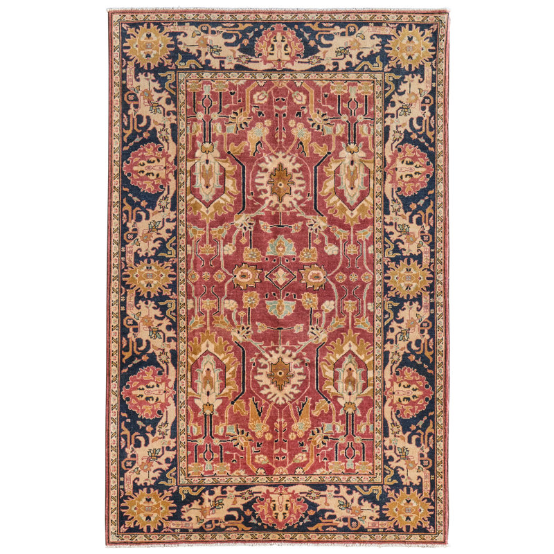 Tapis oriental bleu Alton, Rond 8 pi