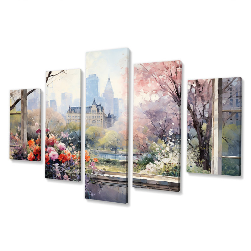 New York, Central Park Window Views II - ensemble d'art mural multi-panneaux New York City
