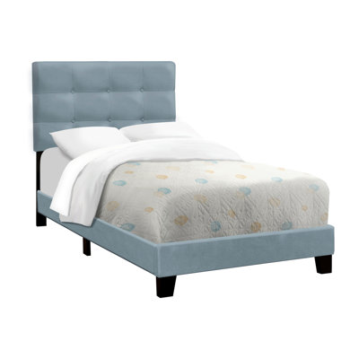 Blue Velvet Twin Bed Frame For A Glamorous Bedroom Trendsetting