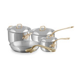 Mauviel M'cook B 7-Piece Cookware Set With Brass Handles