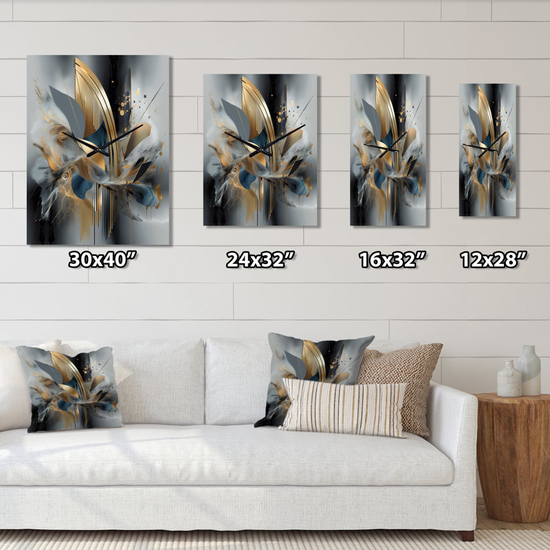 Jamarrian - Horloges murales abstraites en marbre, H 28 po x l 12 po x P 1 po