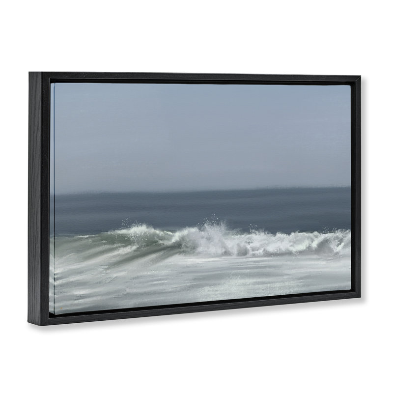 Cadre flottant Hectic Beach Waves, design par Matthew Piotrowicz, Cadre flottant noir de jais, H 17 po x l 25 po