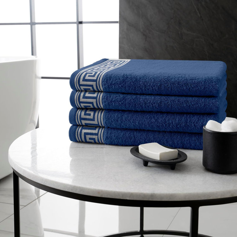 Egyptian Cotton Bathroom Towels, Super Soft, Quick Dry & Ultra Absorbent Hand Towel, Bath Towel & Sheets in Greek Design