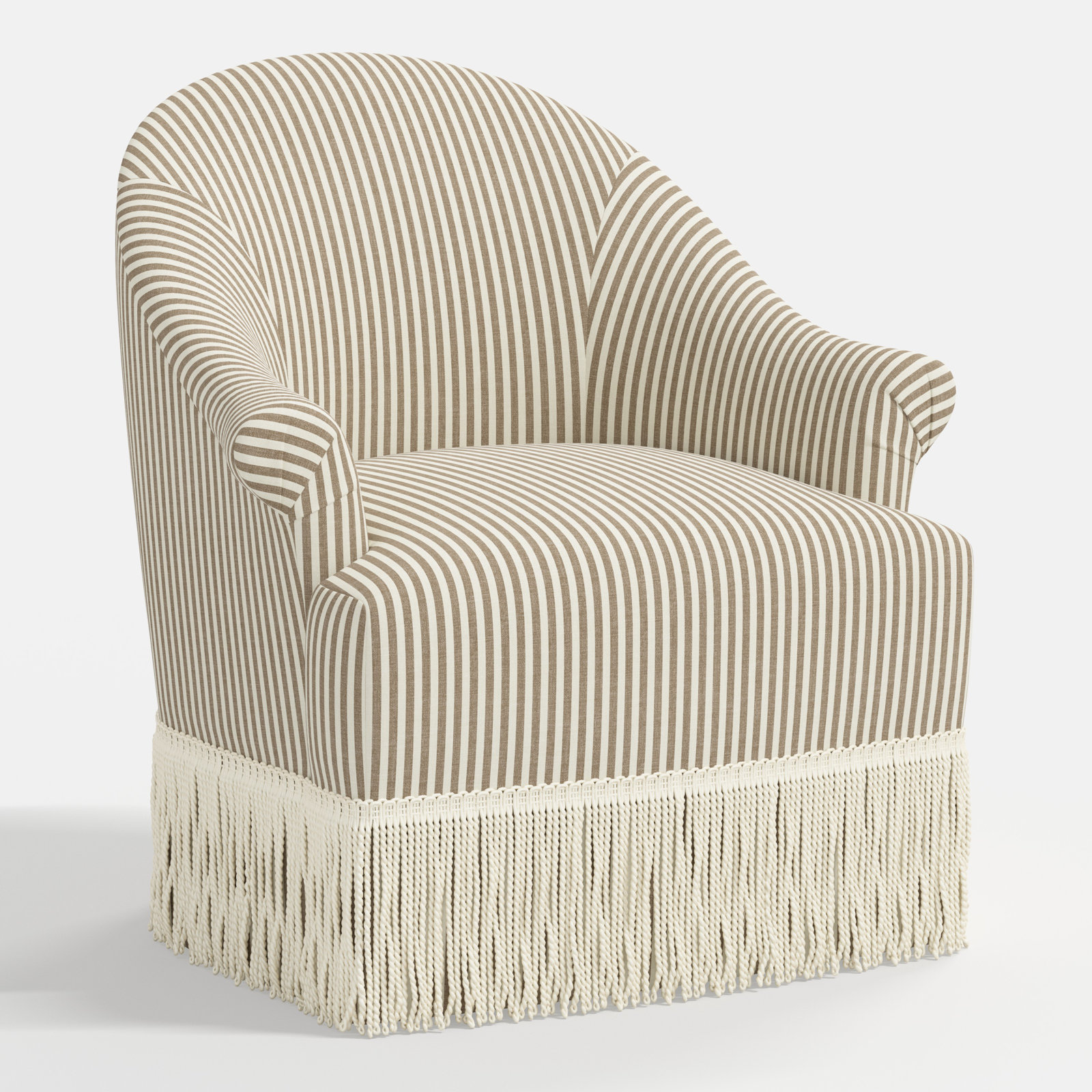 Stoffer Home x Cloth & Co. Marie Swivel Armchair, Jane Stripe Burlap