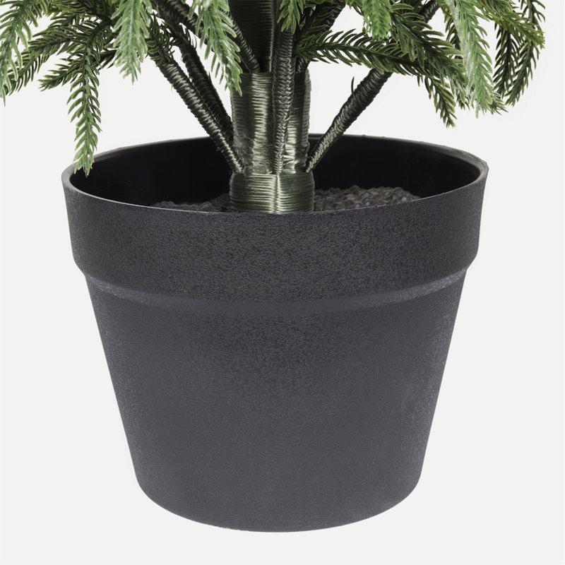 Pin artificiel véritable 4 'en pot noir en plastique, 1pc / ensemble