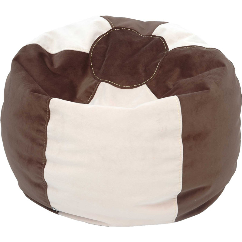 Fauteuil poire standard classique, Polyester espresso / ivoire, 18"H x 30"W x 30"D