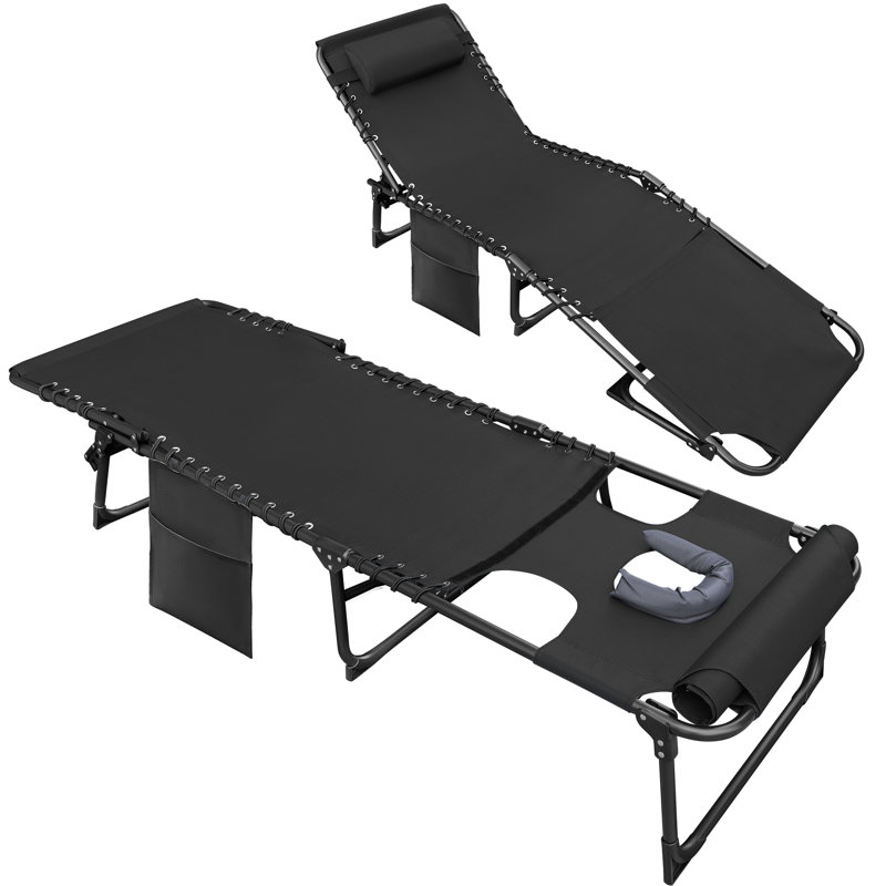 Arlmont & Co. Outdoor Metal Chaise Lounge(Set of two), Gray