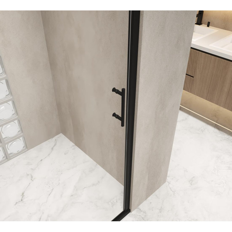 Half Frame Shower Door (Matte Black)