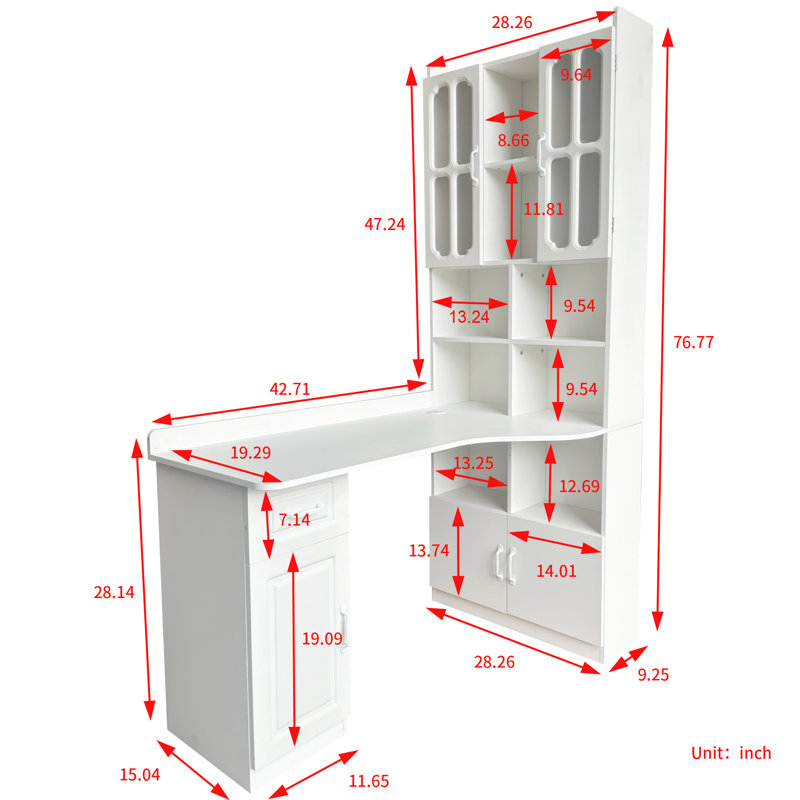 L Shaped Desk With Bookcase
