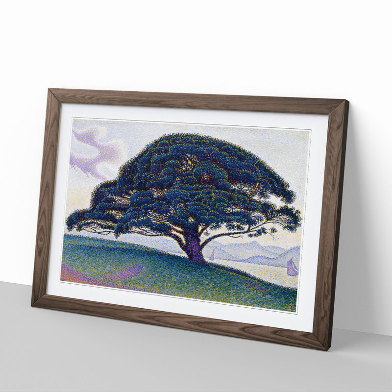 The Bonaventure Pine by Paul Signac - Picture Frame Painting, 36cm H x 48cm W x 2cm D, Walnut Framed