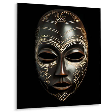African masks. Tribal ethnic decorative faces. Traditional w