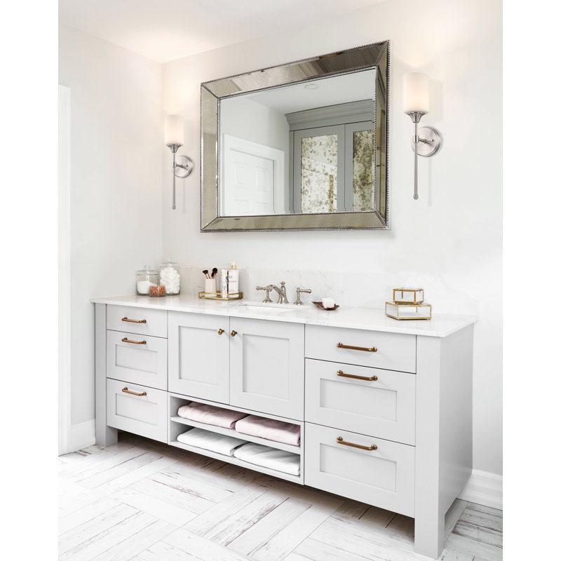 Applique murale 1 lumière avec verre, applique pour salle de bain