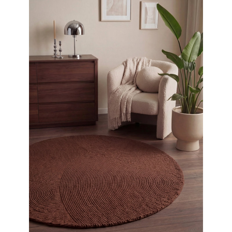 Calmio - Wool Rug by Hanse Home - Natural Living Room Rug Round, Hand-Tufted Wool Hygge, Scandinavian Living Room, Bedroom, Dining Room, Hallway
