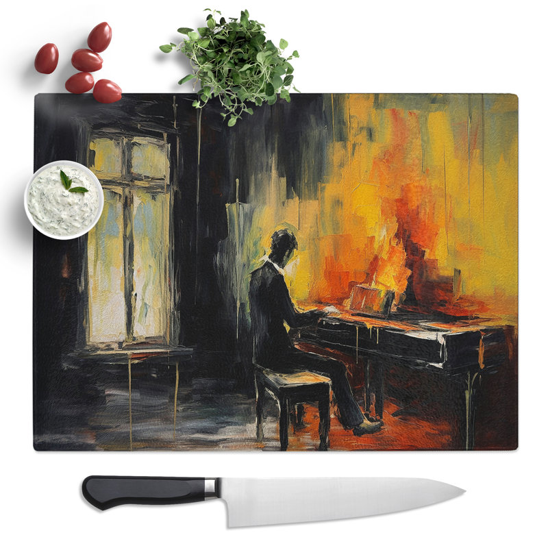 Piano Expressionism  Glass Chopping Board