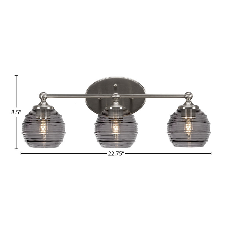 Barre d'éclairage pour salle de bain Aitkens, Nickel brossé, 3