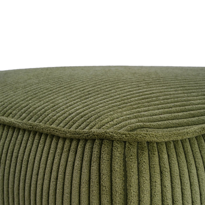 Repose-pieds carré, vert olive, velours côtelé ISABELLA