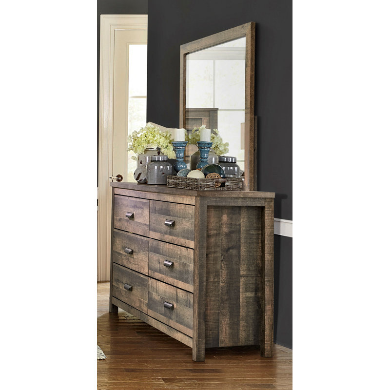 Commode 6 tiroirs l 58,5 po avec miroir Sarai