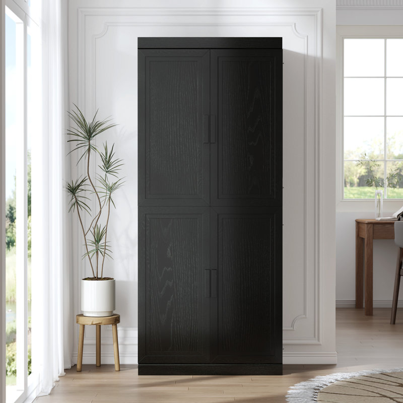 Armoire de rangement avec tablettes réglables Nashaya, Noir, noir, noir, noir, 2 PCs-36"H+36"H