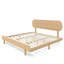 Lit plateforme en bambou Aurelius avec tête de lit arrondie et support à lattes-125069633-125069629