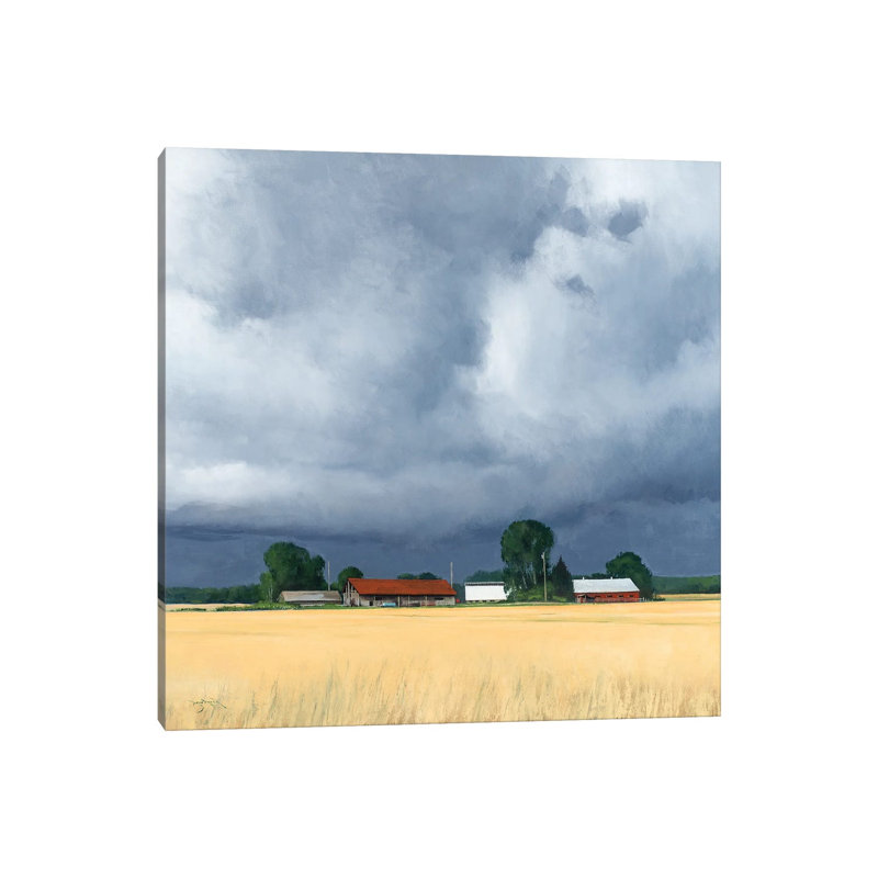 Door County Wheat And Weather by Ben Bauer - Wrapped Canvas Painting, 30.48 cm H x 30.48 cm W