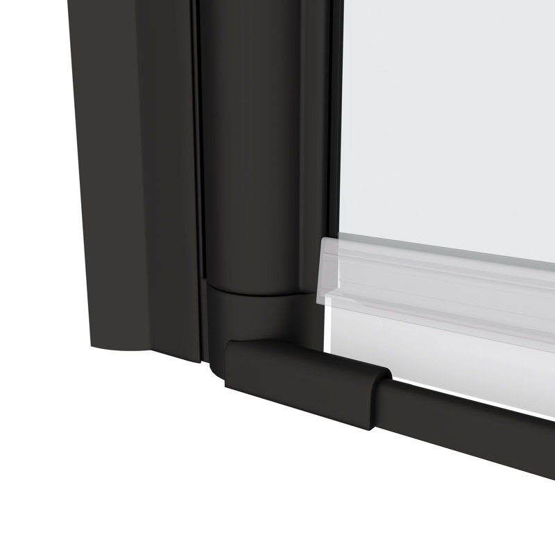 Matte Black Pivot Shower - 1/4" Tempered Glass, Bathroom Essential Item Glass Door With Quality Handle Style, Matte Black