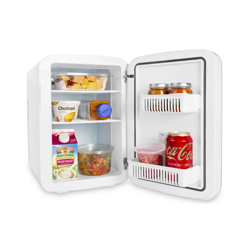Cooluli Infinity 0.53 Cubic Feet Portable Countertop Mini Fridge, Gold